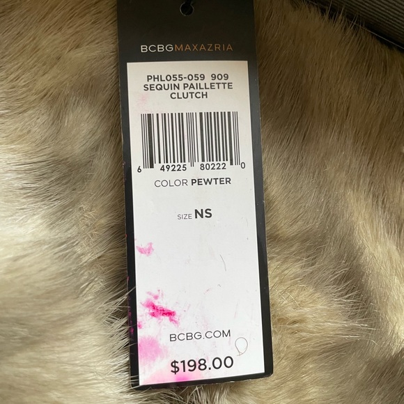 Sequin Pailette evening bag, never used in Pewter - Picture 3 of 3